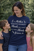 A Mother Holds Her Children's Hands Hearts Forever T-Shirt | Motherhood Shirt