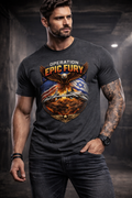 Operation Epic Fury Patriotic Eagle Fighter Jet T-Shirt, USA Israel Flag Graphic Tee, Military Airstrike Style Shirt for Men, Bold Aviation Gift, Trump, Hegseth