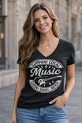 Support Local Music Ladies' V-Neck T-Shirt