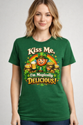Kiss Me Magically Delicious T-Shirt | St. Patricks Day Leprechaun Rainbow Gold