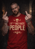 I F***ing Hate People T‑Shirt — Funny Sarcastic Skull Tee for Misfits