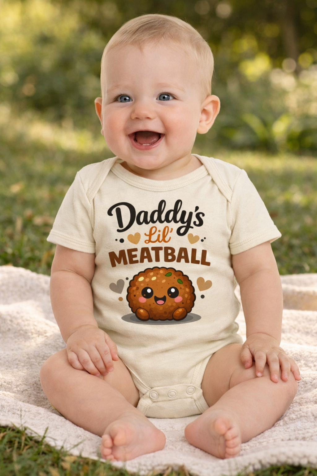 Daddy’s Lil Meatball Baby Bodysuit, Funny Foodie Baby Onesie, Cute Unisex Infant Outfit, Baby Shower Gift, Gift for New Dad