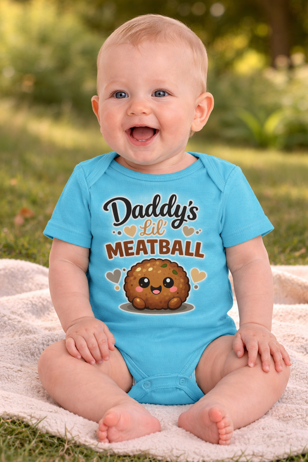 Daddy’s Lil Meatball Baby Bodysuit, Funny Foodie Baby Onesie, Cute Unisex Infant Outfit, Baby Shower Gift, Gift for New Dad