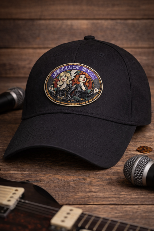 Angels of Rock Graphic Hat – Black Cap Supporting a Dual Female-Fronted Band
