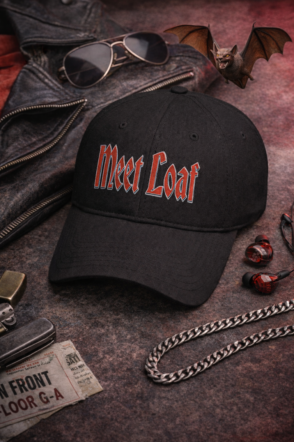 Meet Loaf Tribute Band Hat – Bat Out of Hell Inspired Black Adjustable Cap