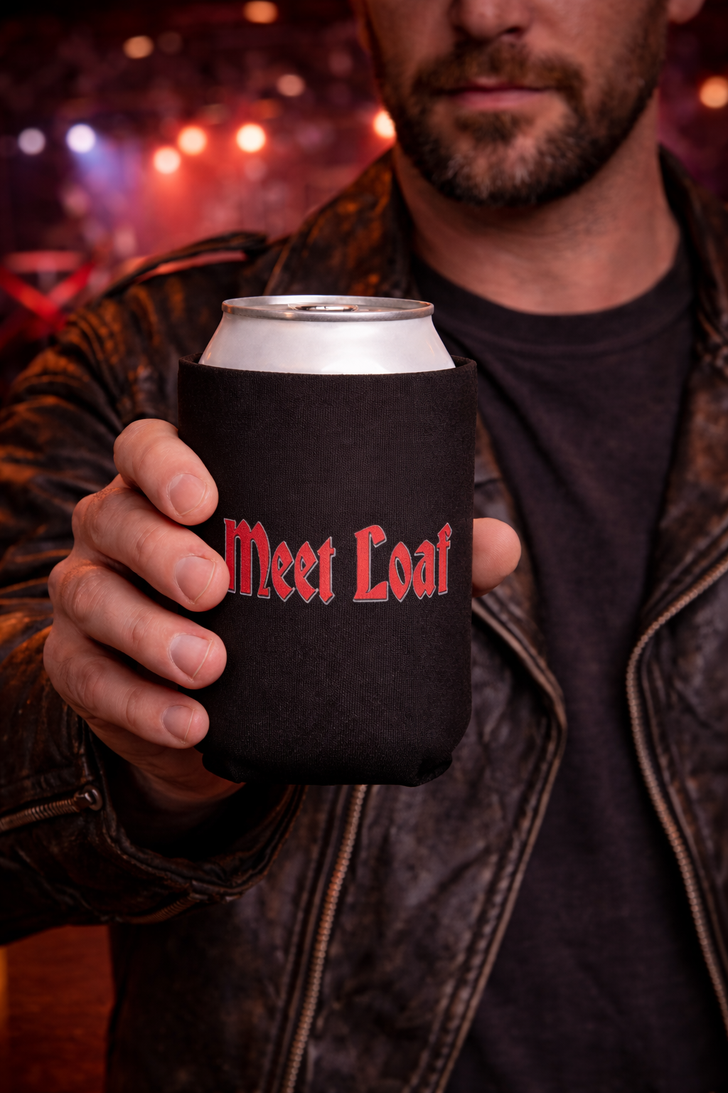 Meet Loaf Can Cooler Sleeve — Funny Retro Gothic Beer Koozie