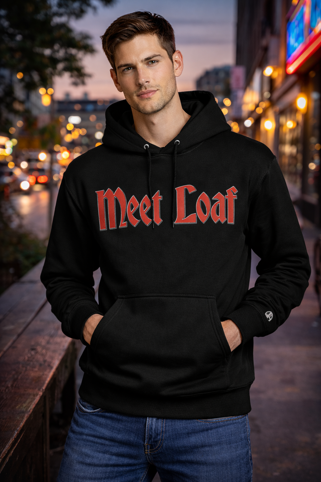 Meet Loaf Tribute Band Champion Hoodie - Gothic Logo Unisex Pullover Sweatshirt