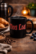 Meet Loaf Black Coffee Mug – Gothic Logo Rock Fan Mug