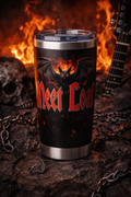 Meet Loaf Gothic Bat 20oz Tumbler - Rock and Roll Black Travel Mug - Coffee Cup Gift