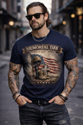 Memorial Day Flag & Cross T-Shirt — Patriotic Veterans Remembrance Tee