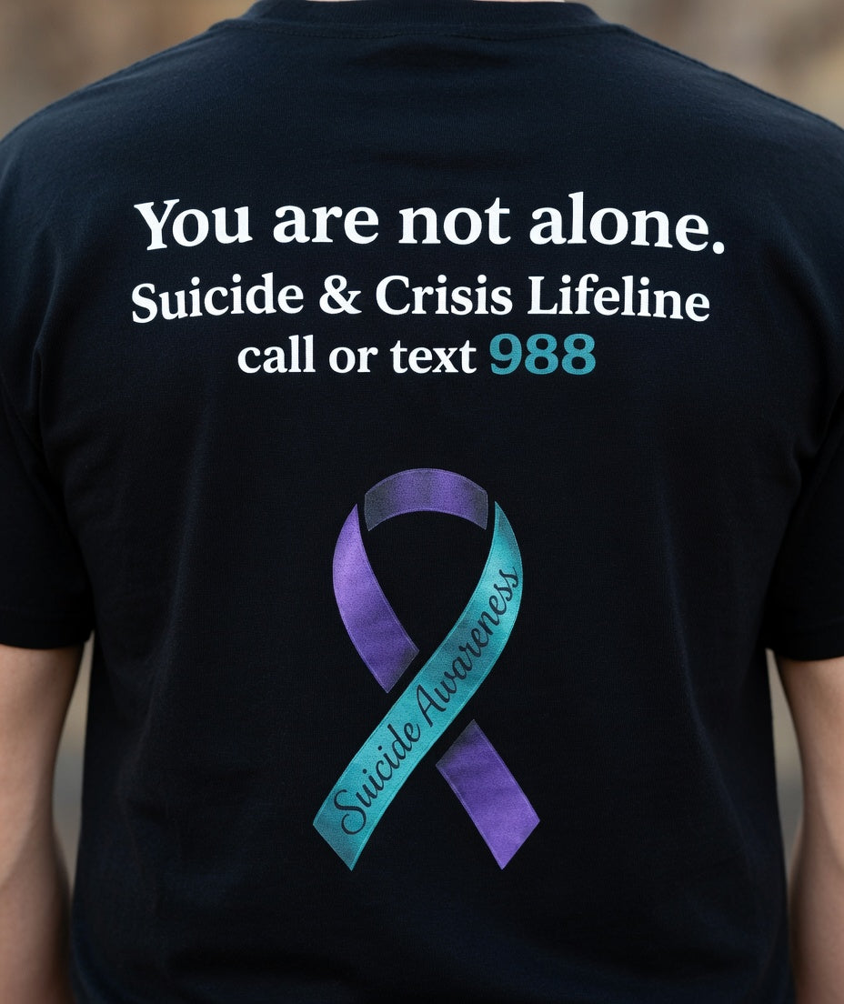 Memorial Tribute T-Shirt – "In Loving Memory" Personalized Photo & Suicide Prevention Ribbon