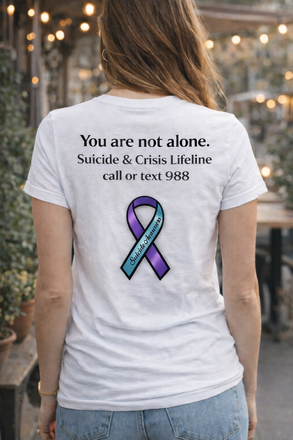 Memorial Tribute T-Shirt – "In Loving Memory" Personalized Photo & Suicide Prevention Ribbon
