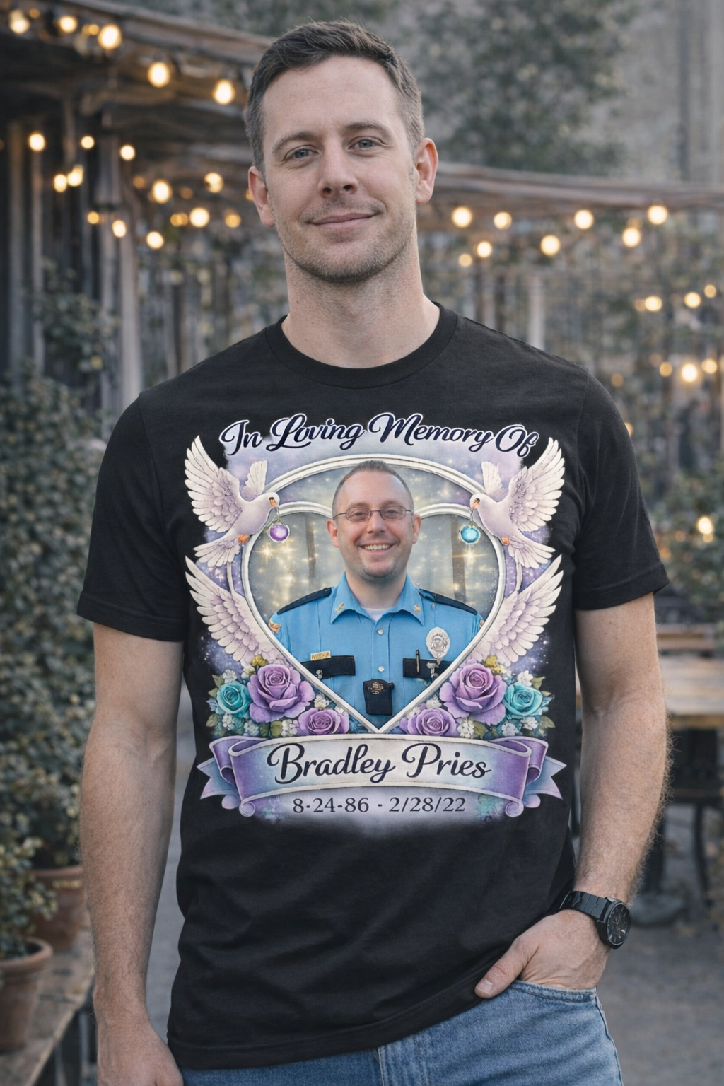 Memorial Tribute T-Shirt – "In Loving Memory" Personalized Photo & Suicide Prevention Ribbon