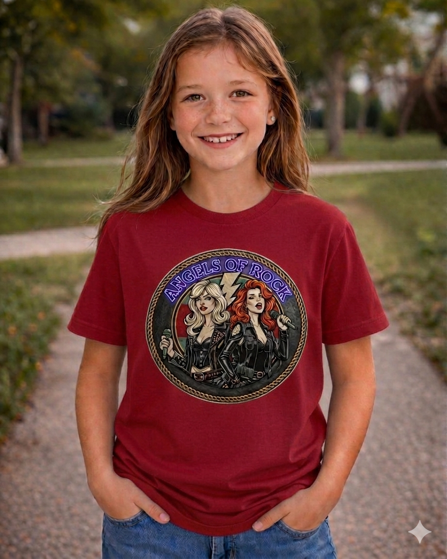 Angels of Rock Kids Graphic T-Shirt – Vintage Rock Band Tee for Boys and Girls