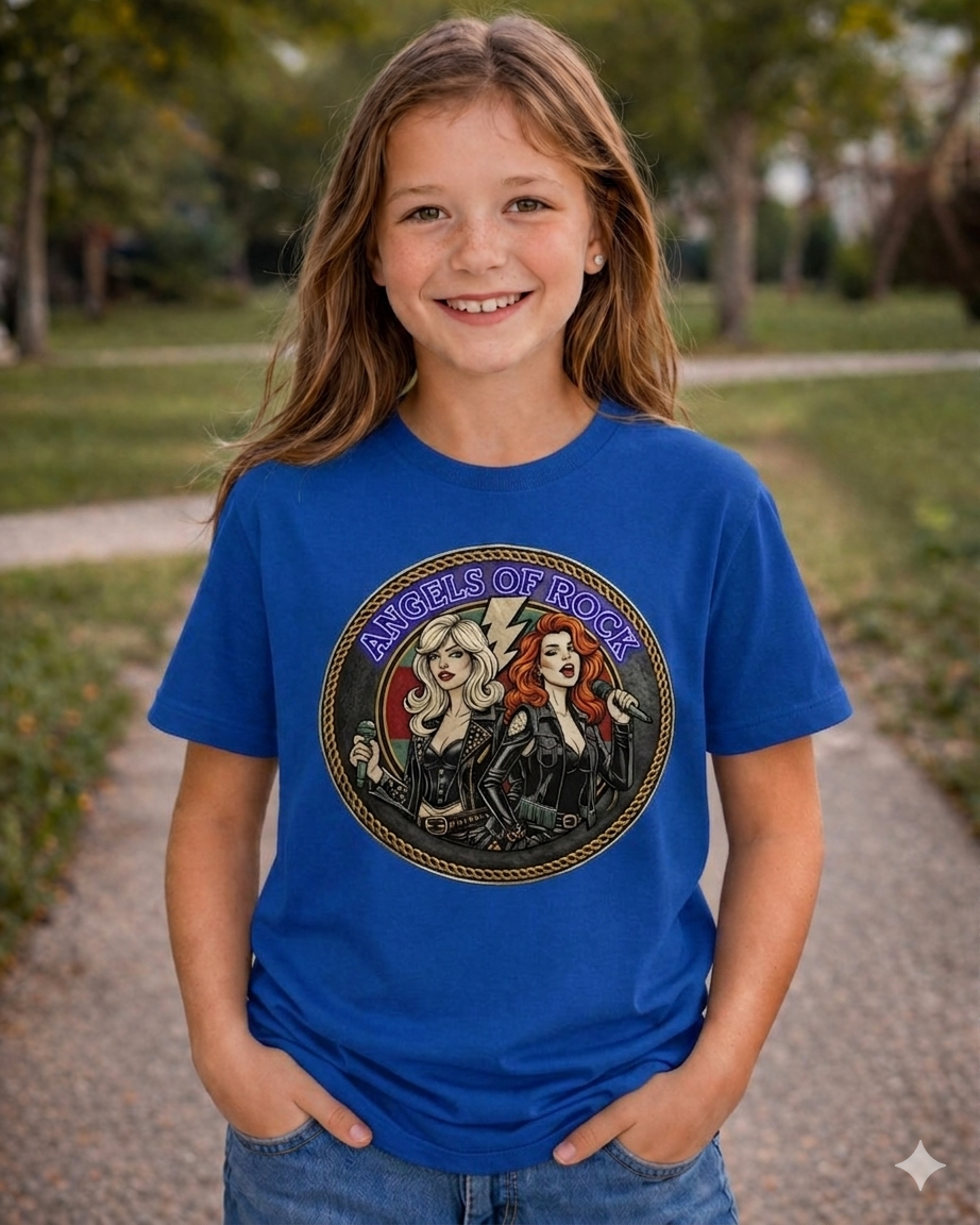 Angels of Rock Kids Graphic T-Shirt – Vintage Rock Band Tee for Boys and Girls