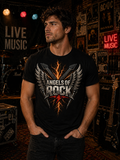 Angels of Rock T-Shirt — Vintage Winged Guitar Design