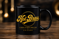 Hot Brass Chicago Black Mug — Retro Gold Band Tribute Coffee Cup (11oz & 15oz)