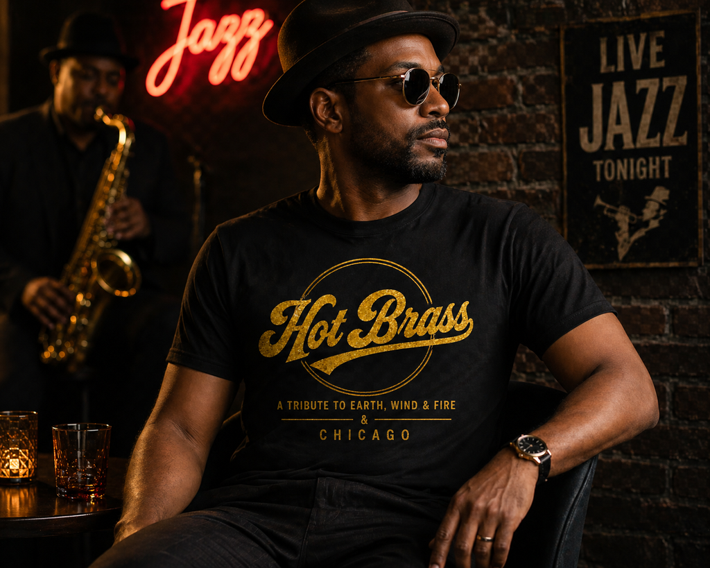 Hot Brass - Earth, Wind & Fire and Chicago Tribute Band Tee