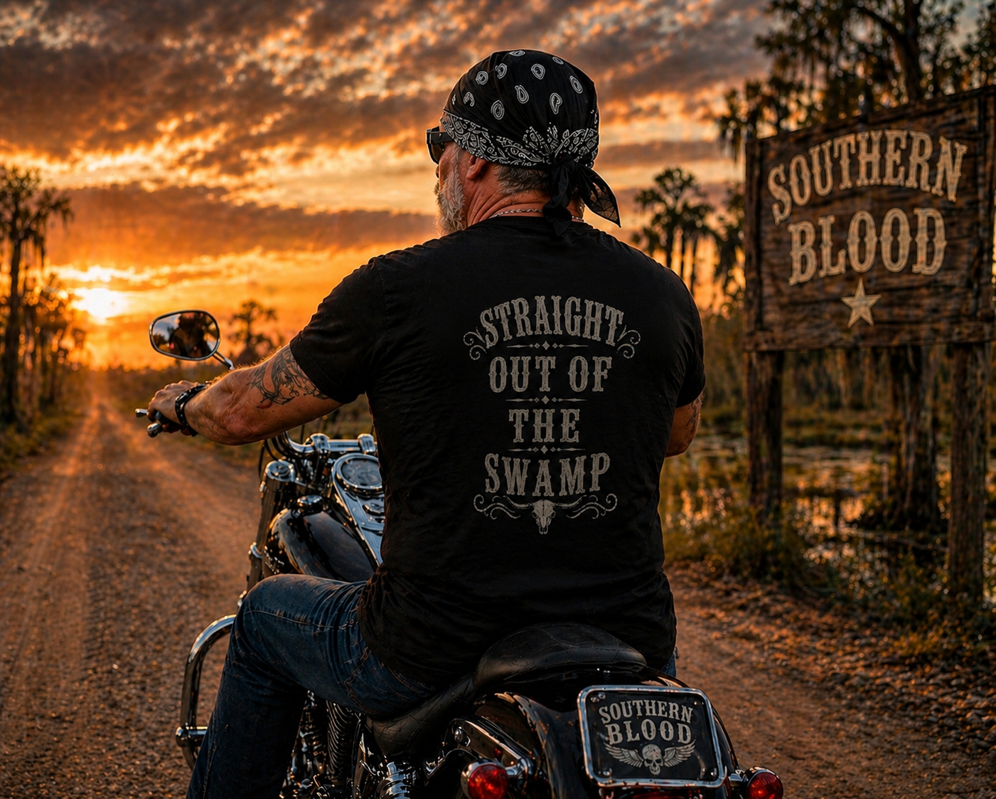 Southern Blood Women’s V-Neck Shirt – Straight Out of the Swamp