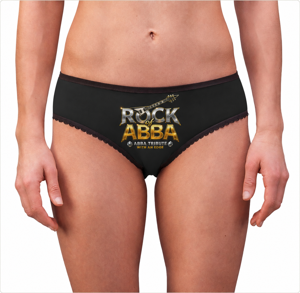 Rock of ABBA Women’s Underwear | ABBA Tribute Band Merch | Black Disco Rock Panties