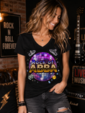 Rock of ABBA Women’s V-Neck Shirt – Disco Ball ABBA Tribute Tee