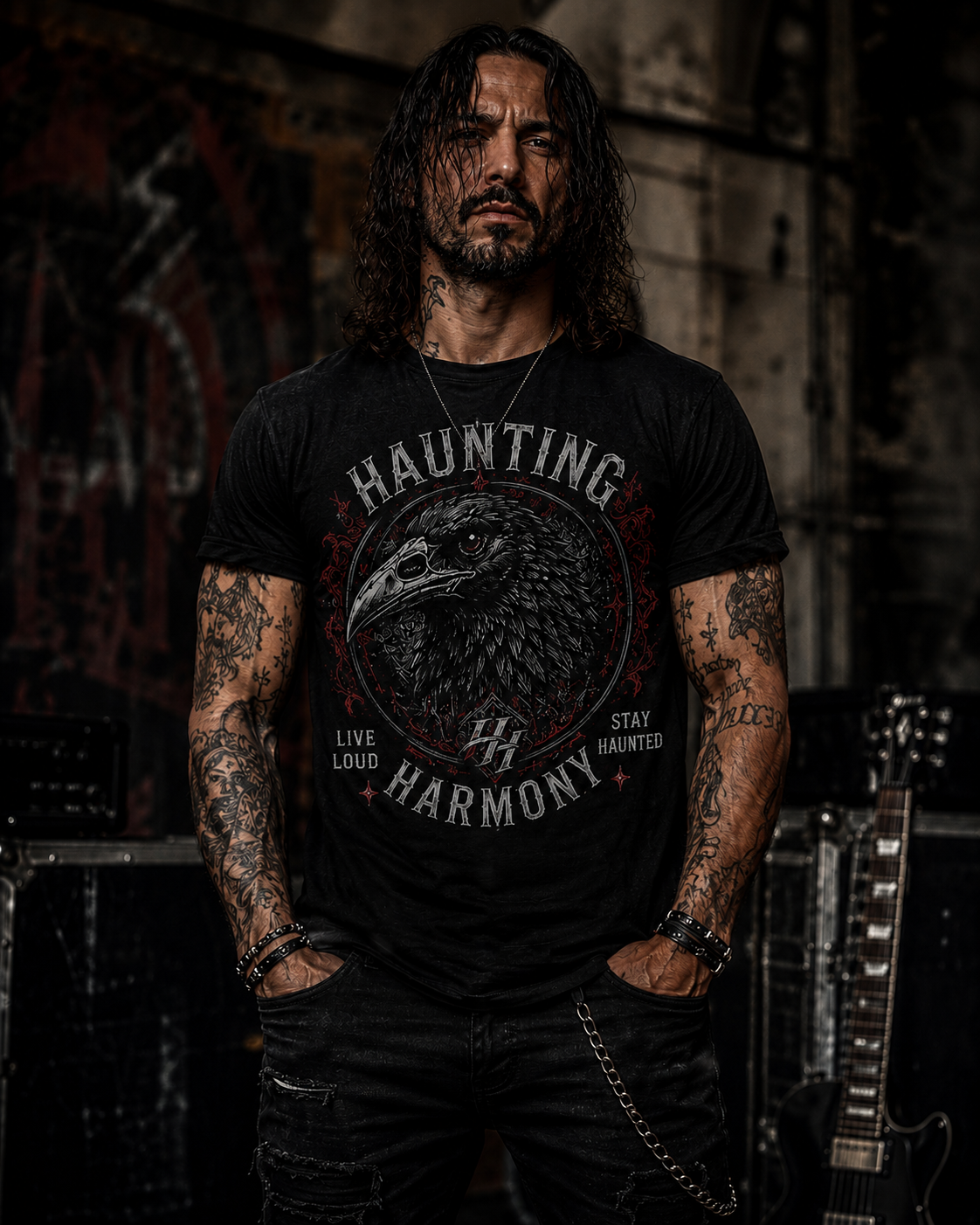Haunting Harmony Raven Gothic Rock Shirt