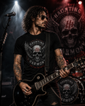 Haunting Harmony Winged Skull Concert Rock Shirt