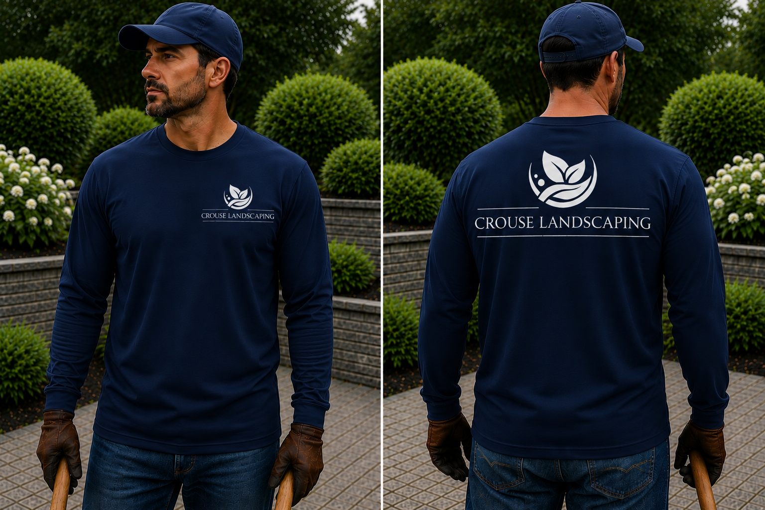Crouse Landscaping Performance Long Sleeve Shirt – Moisture Wicking Workwear Tee for Landscapers