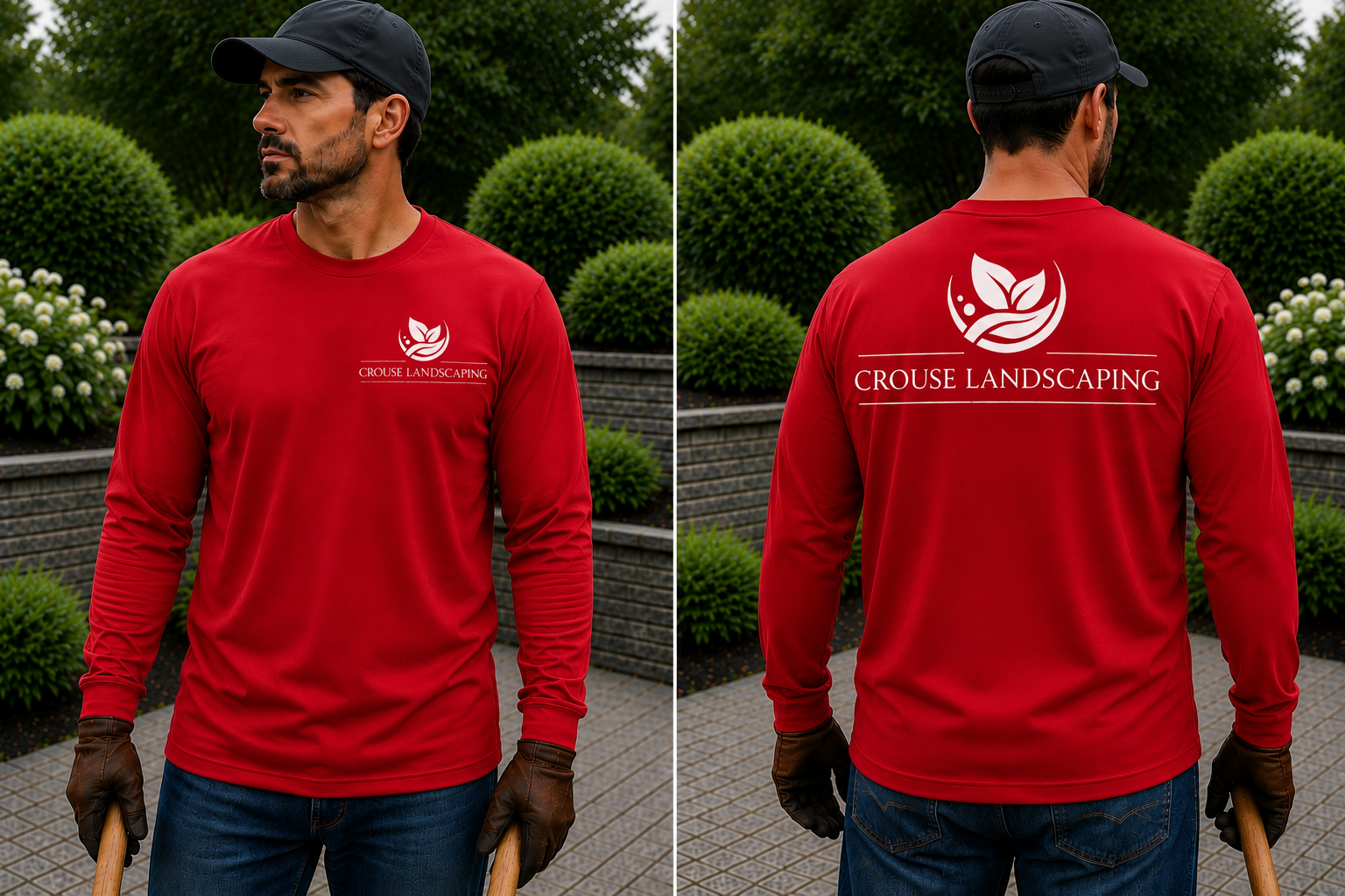 Crouse Landscaping Performance Long Sleeve Shirt – Moisture Wicking Workwear Tee for Landscapers