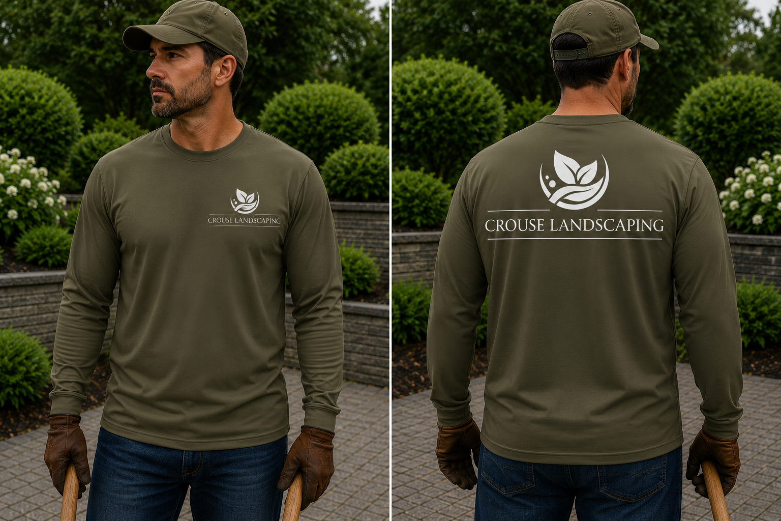 Crouse Landscaping Performance Long Sleeve Shirt – Moisture Wicking Workwear Tee for Landscapers