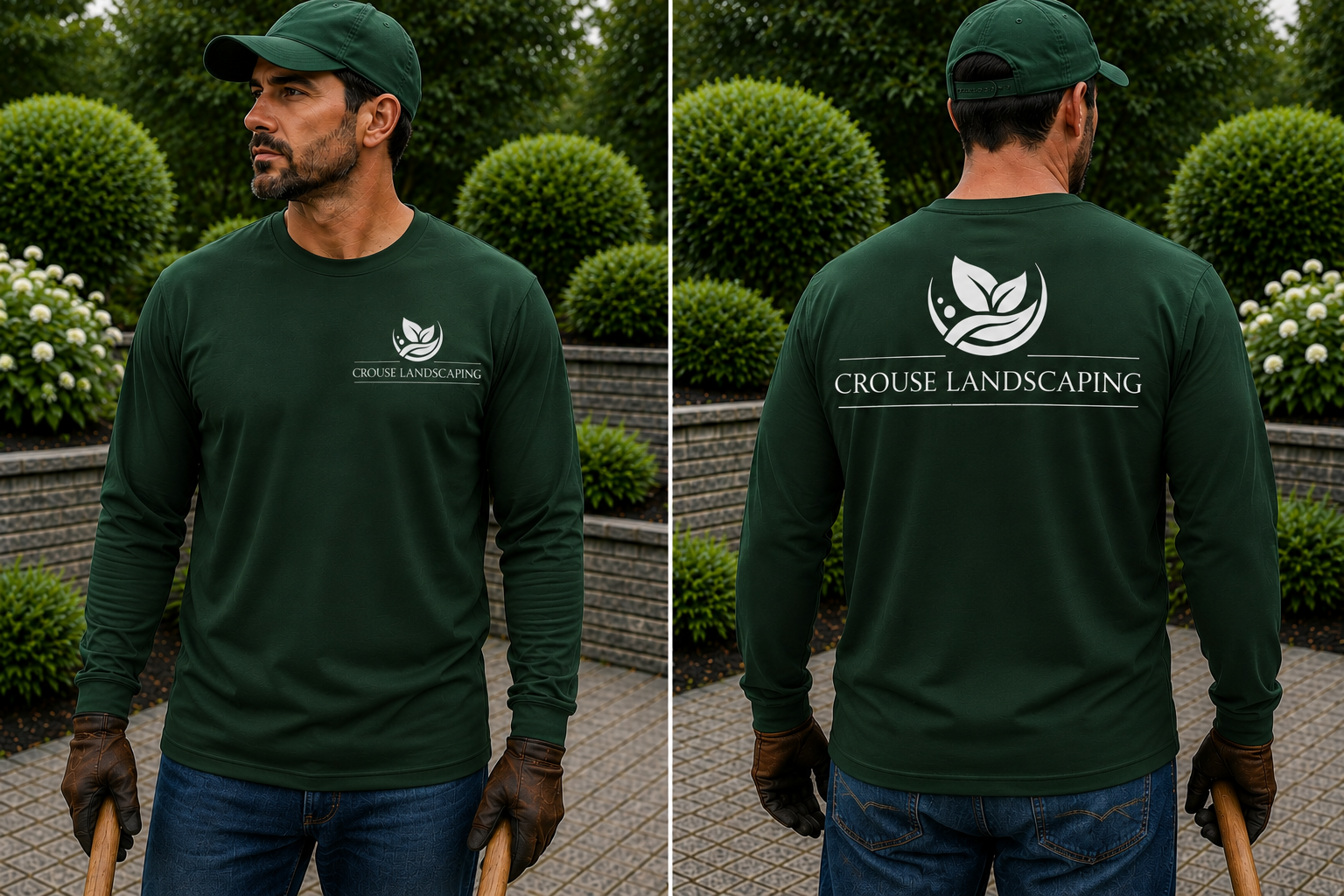 Crouse Landscaping Performance Long Sleeve Shirt – Moisture Wicking Workwear Tee for Landscapers