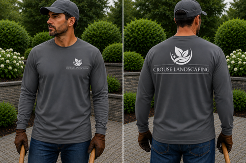 Crouse Landscaping Performance Long Sleeve Shirt – Moisture Wicking Workwear Tee for Landscapers