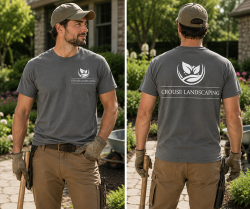 Crouse Landscaping Performance Tee | ST350 Moisture-Wicking Work Shirt | Landscaper Uniform Shirt | Custom Lawn Care Company Apparel
