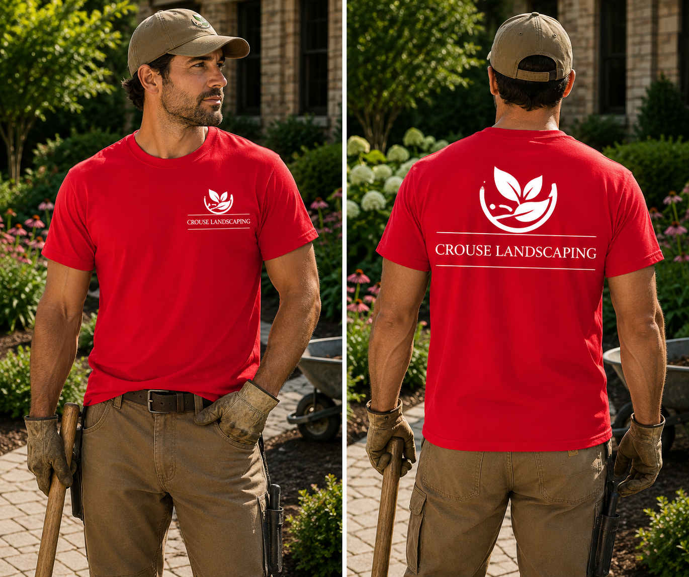 Crouse Landscaping Performance Tee | ST350 Moisture-Wicking Work Shirt | Landscaper Uniform Shirt | Custom Lawn Care Company Apparel