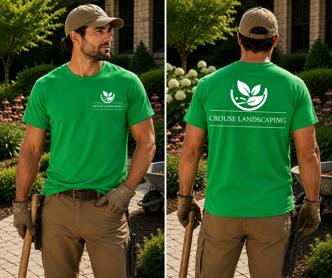 Crouse Landscaping Performance Tee | ST350 Moisture-Wicking Work Shirt | Landscaper Uniform Shirt | Custom Lawn Care Company Apparel