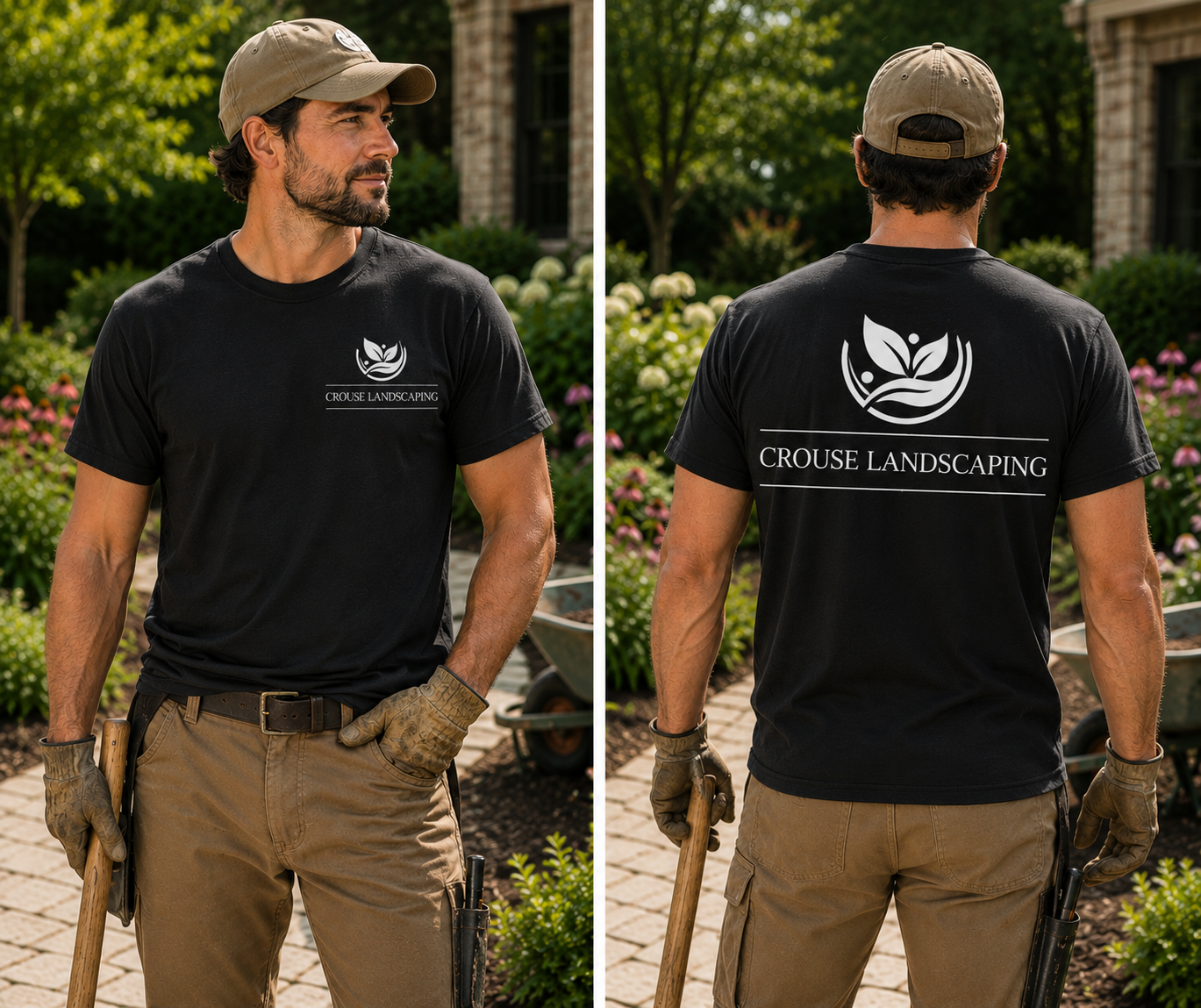Crouse Landscaping Performance Tee | ST350 Moisture-Wicking Work Shirt | Landscaper Uniform Shirt | Custom Lawn Care Company Apparel