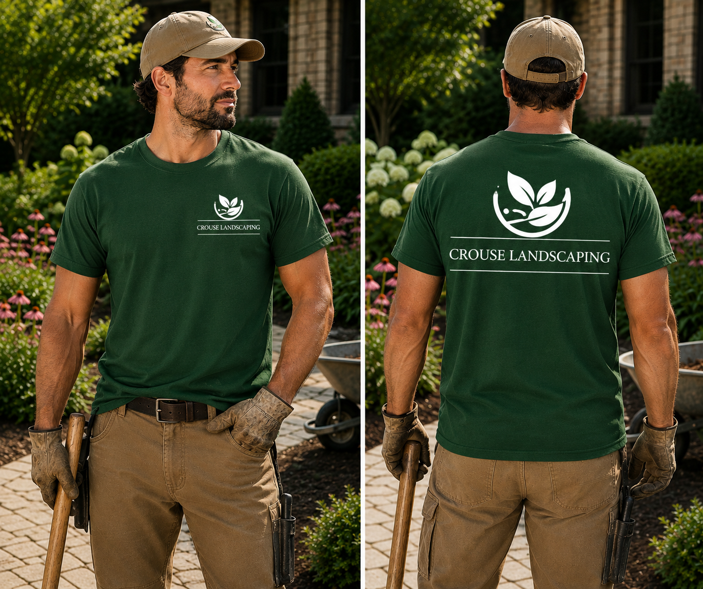 Crouse Landscaping Performance Tee | ST350 Moisture-Wicking Work Shirt | Landscaper Uniform Shirt | Custom Lawn Care Company Apparel
