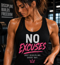 No Excuses Women’s Workout Tank Top – Motivational Gym Racerback Tank – Fitness Motivation Shirt – Just Discipline Every Day