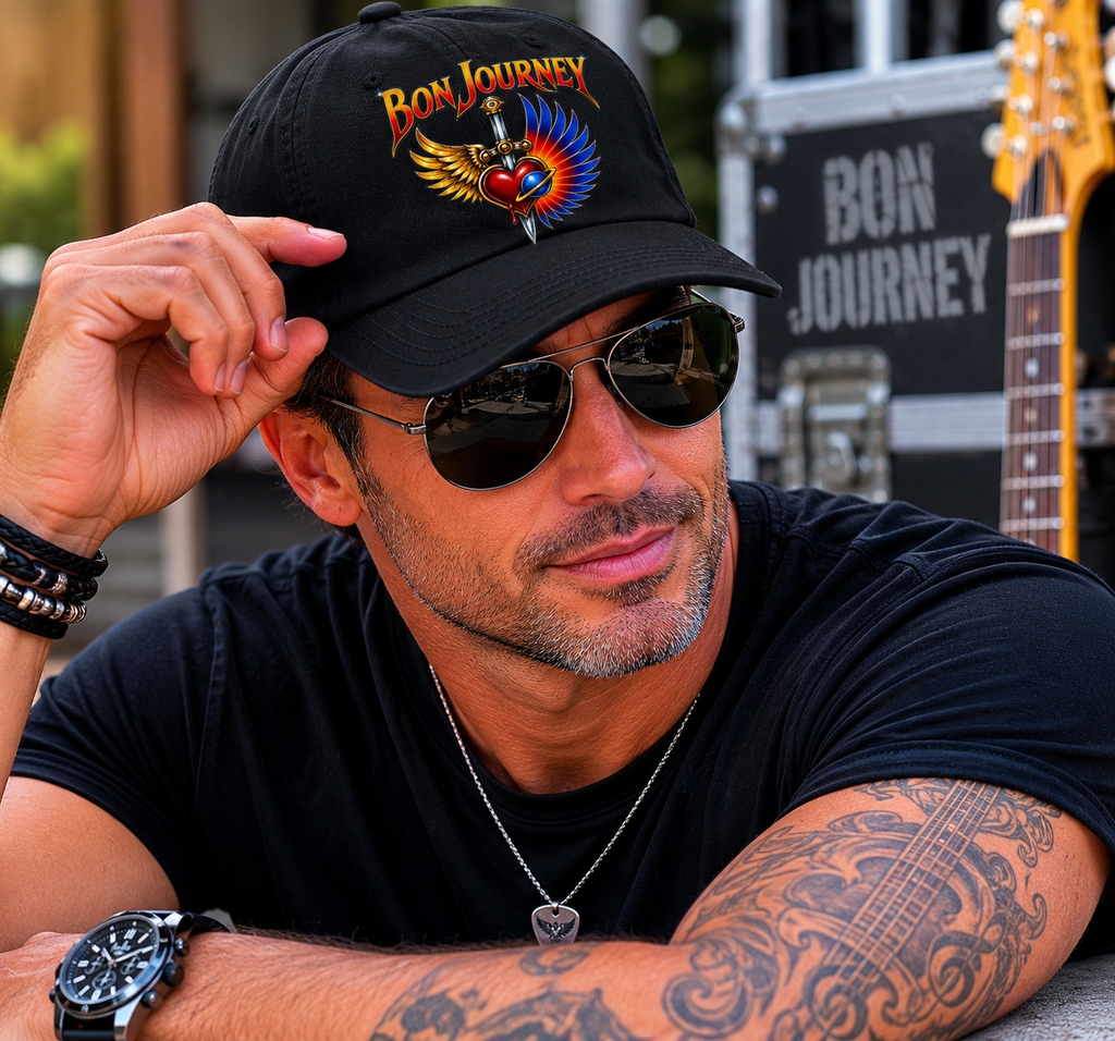 Bon Journey Classic Dad Hat – Journey & Bon Jovi Inspired Rock Cap