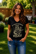 My Golden Retriever Rocks V-Neck T-Shirt | Golden Retriever Dog Lover Tee