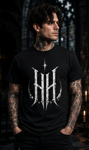 Haunting Harmony Gothic HH Logo Shirt