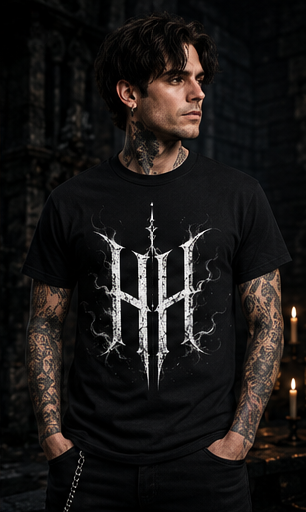 Haunting Harmony Smoke Gothic Logo Shirt