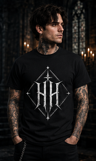 Haunting Harmony Diamond Gothic Logo Shirt