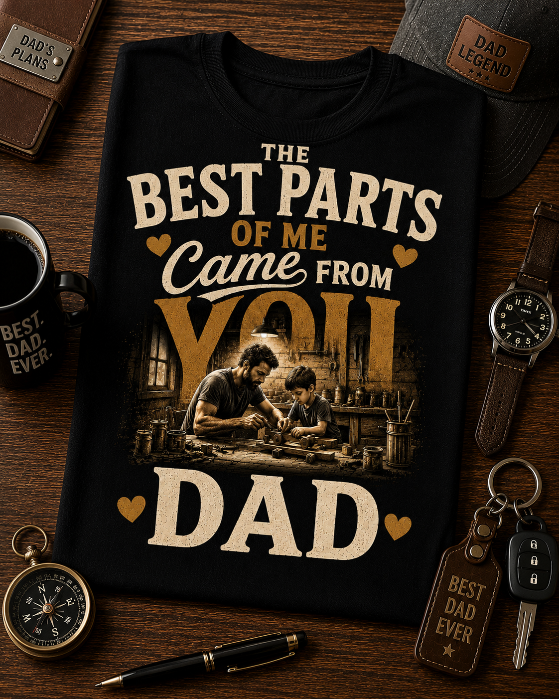 The Best Parts of Me Came From You Dad Shirt – Meaningful Father's Day Gift Tee