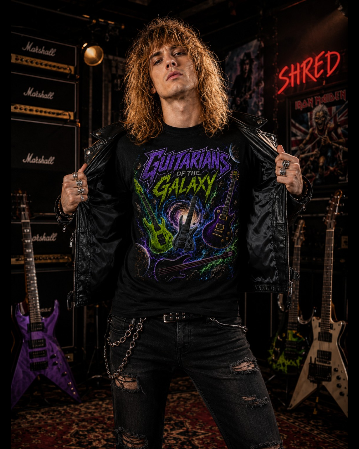 Guitarians of the Galaxy Shirt | Cosmic Shred Guitar Tee
