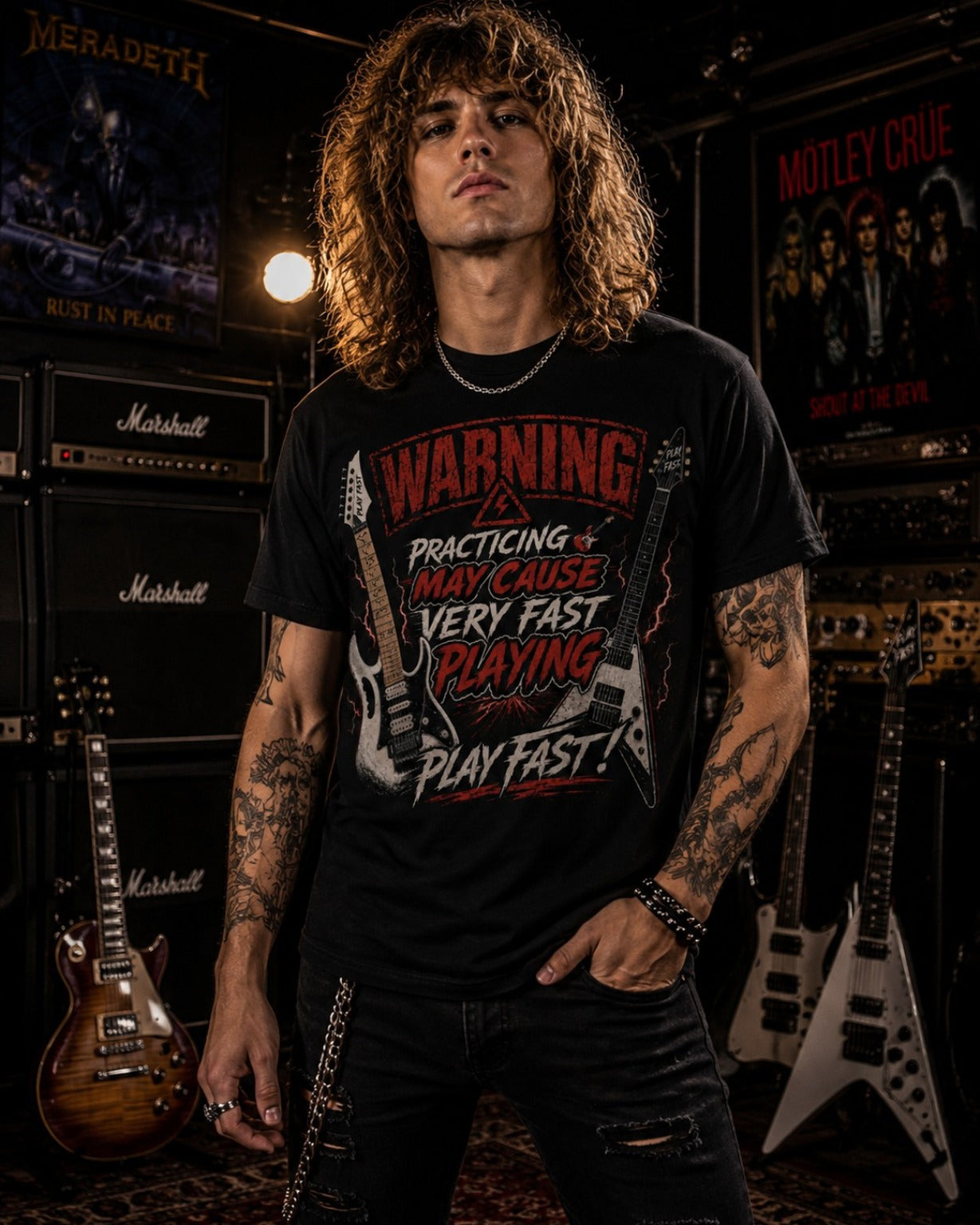 Warning Very Fast Playing Guitar Shirt | Shred Practice Tee