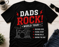 Dads Rock (Drums) World Tour T-Shirt – Funny Drummer Dad Shirt for Music Lovers and Fathers
