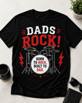 Dads Rock (Drums) T-Shirt – Born to Rock Built to Dad Drummer Shirt