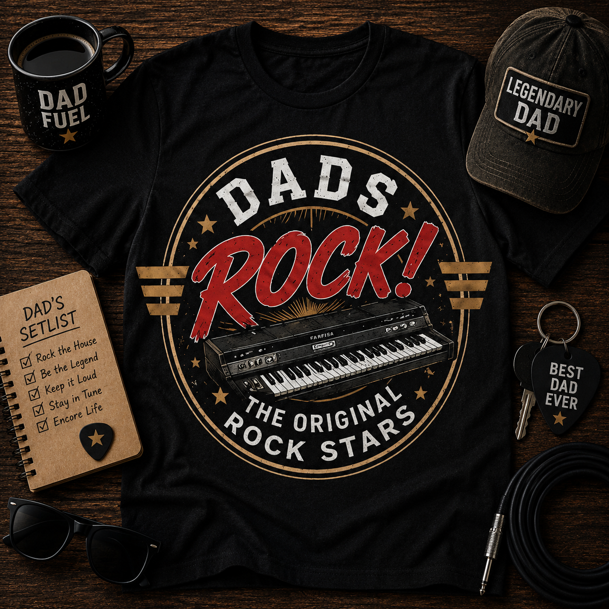 Dads Rock (Keyboard) Shirt – The Original Rock Stars