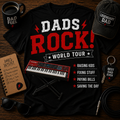 Dads Rock (Keyboard) World Tour Shirt – Raising Kids, Fixing Stuff, Paying Bills, Saving the Day